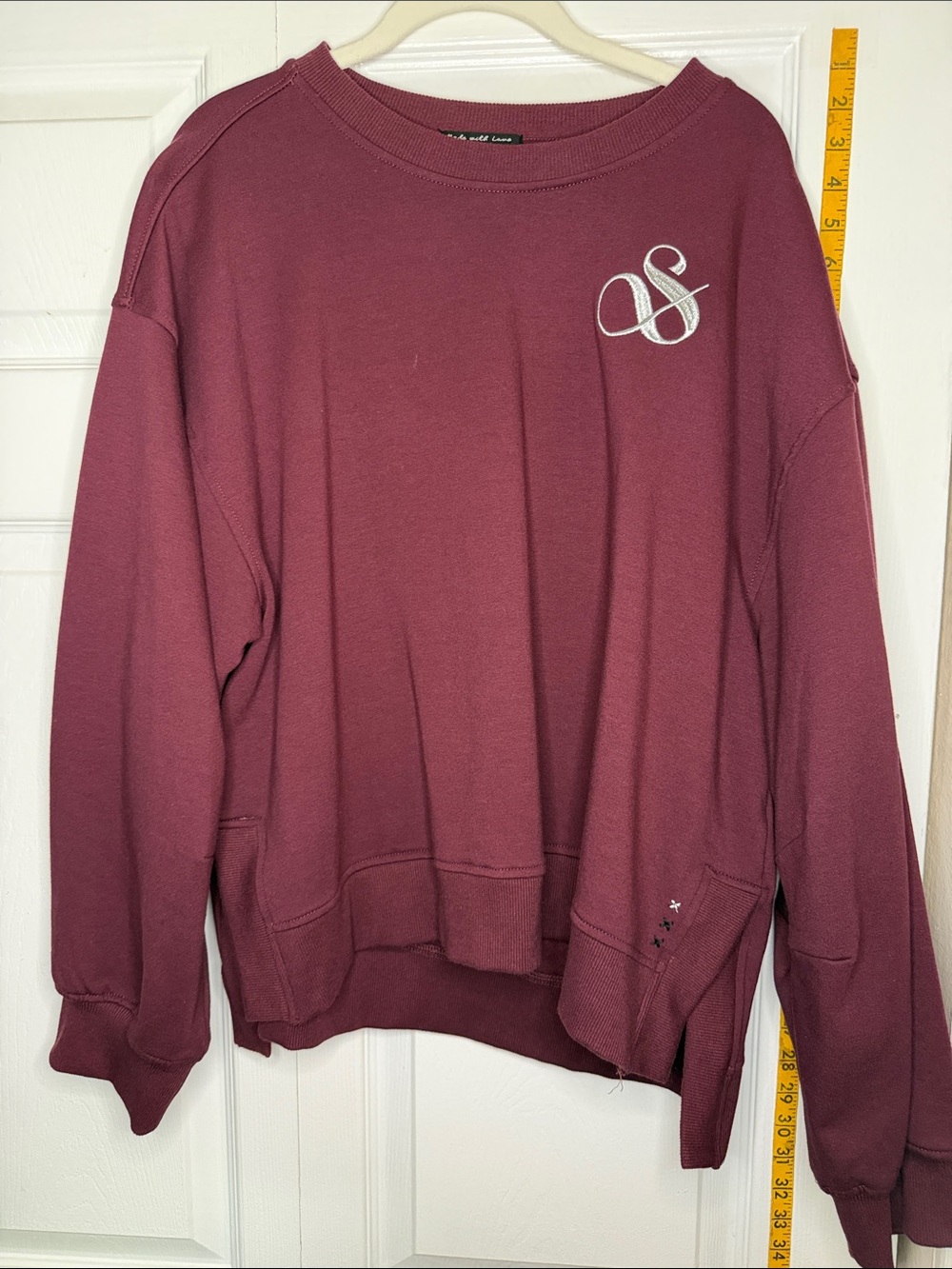 Scotch & Soda Maroon Crewneck Sweatshirt with Script Logo